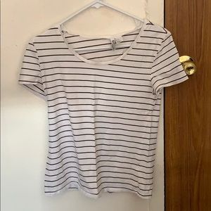 White Shirt with Black Stripes